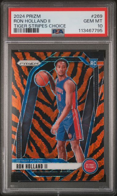 2024 PANINI PRIZM #269 RON HOLLAND II TIGER STRIPES CHOICE PSA 10