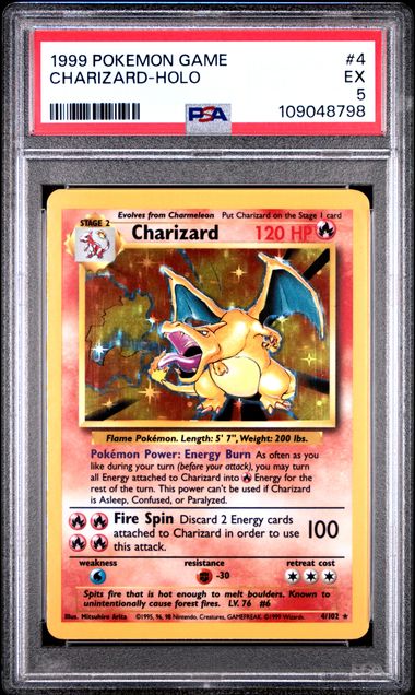 1999 POKEMON GAME #4 CHARIZARD-HOLO PSA 5