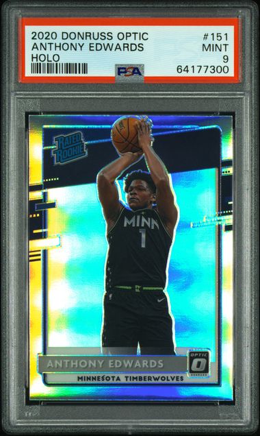 2020 PANINI DONRUSS OPTIC #151 ANTHONY EDWARDS HOLO PSA 9