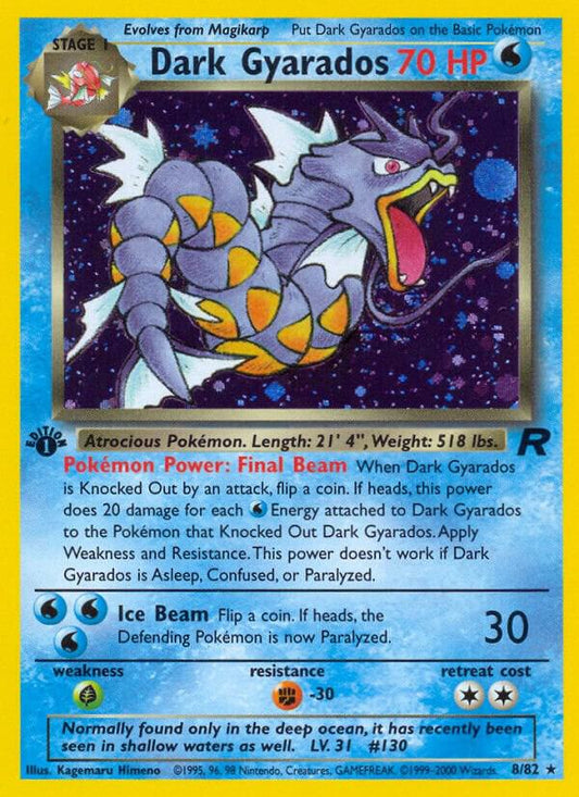 2000 POKEMON ROCKET #8 DARK GYARADOS-HOLO PSA 9