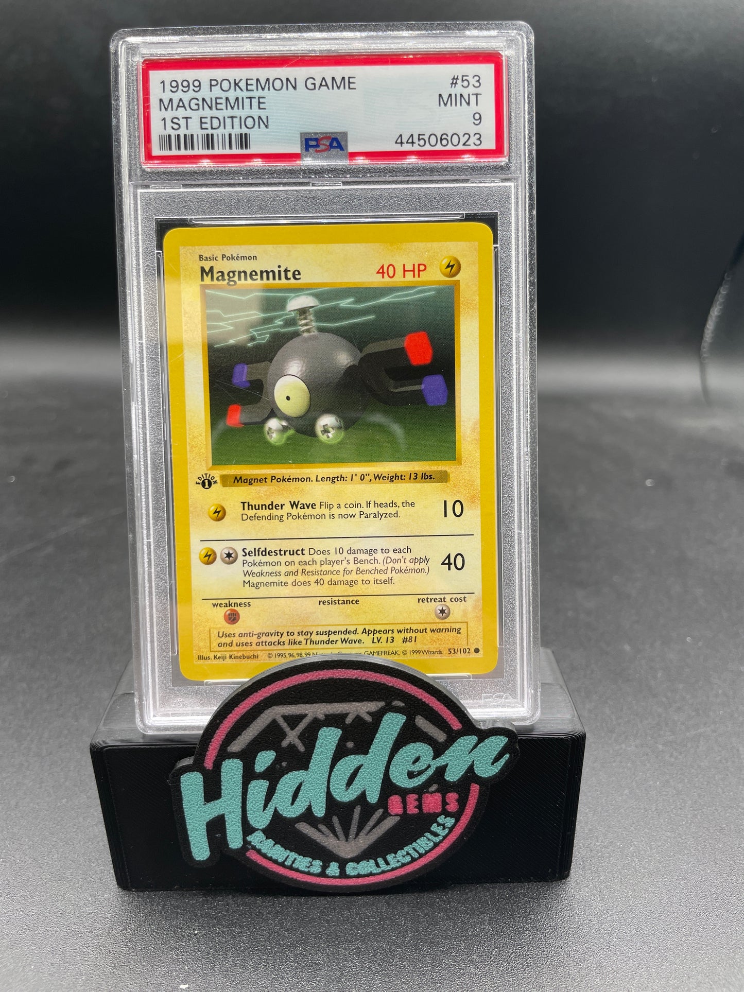 1999 POKEMON GAME #53 MAGNEMITE 1ST EDITION PSA 9