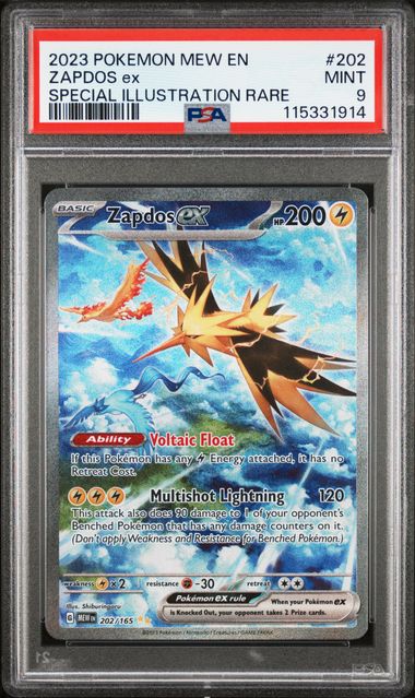 2023 POKEMON MEW EN-151 #202 ZAPDOS ex SPECIAL ILLUSTRATION RARE PSA 10