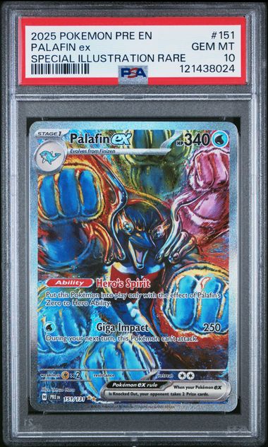 2025 POKEMON PRE EN-PRISMATIC EVOLUTIONS 151 PALAFIN EX SPECIAL ILLUSTRATION RARE PSA 10