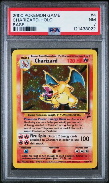 2000 POKEMON GAME BASE II 4 CHARIZARD-HOLO PSA 7