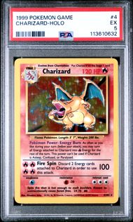 1999 POKEMON GAME 4 CHARIZARD-HOLO PSA 5