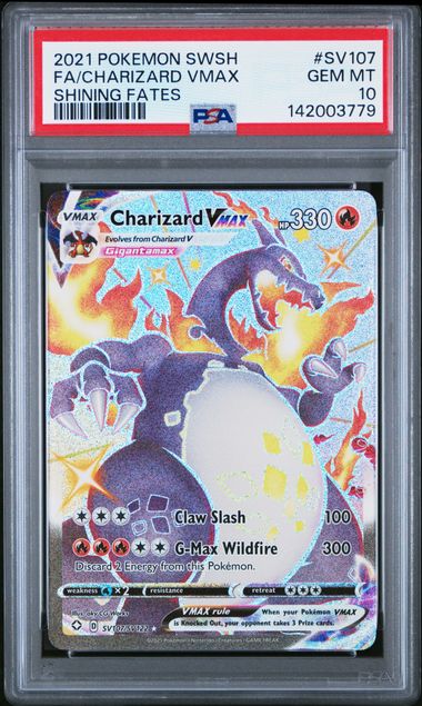 2021 POKEMON SWORD & SHIELD SHINING FATES #SV107 FA/CHARIZARD VMAX SHINING FATES PSA 10