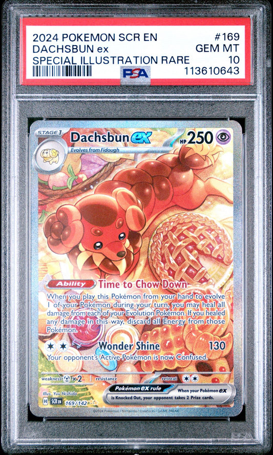 2024 POKEMON SCR EN-STELLAR CROWN 169 DACHSBUN EX SPECIAL ILLUSTRATION RARE - PSA 10