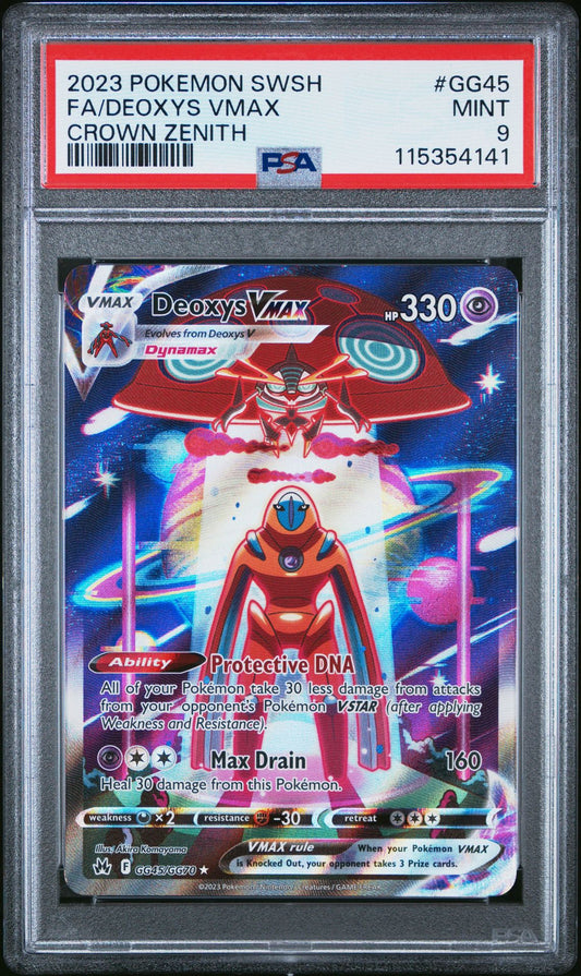 2023 POKEMON SWORD AND SHIELD CROWN ZENITH GG45 FULL ART/DEOXYS VMAX PSA 9