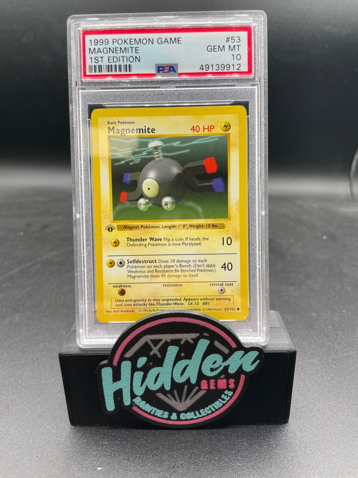1999 POKEMON GAME #53 MAGNEMITE 1ST EDITION PSA 10