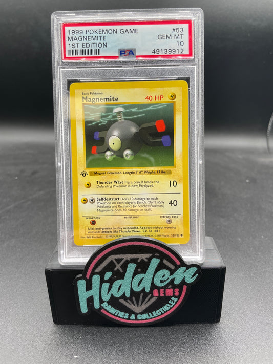 1999 POKEMON GAME #53 MAGNEMITE 1ST EDITION PSA 10