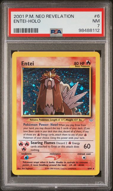 2001 POKEMON NEO REVELATION #6 ENTEI-HOLO PSA 7
