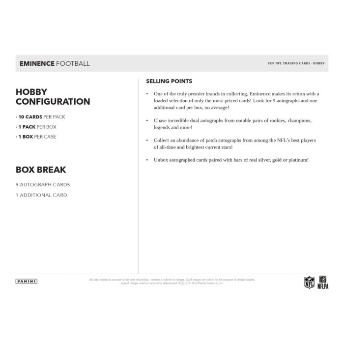 2024 Panini Eminence Football Hobby Box