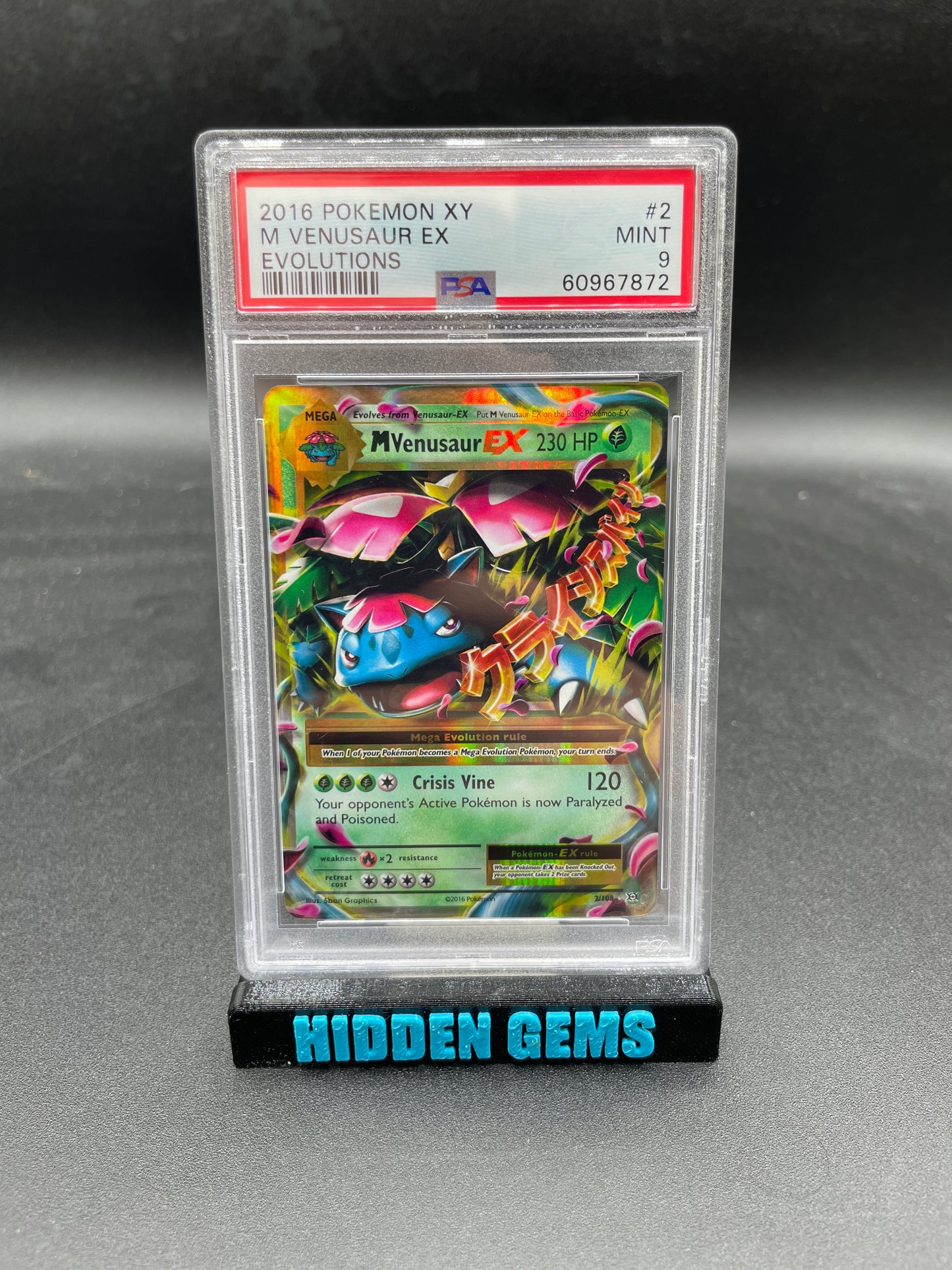 2016 Pokemon XY 2 M Venusaur EX Evolutions PSA 9