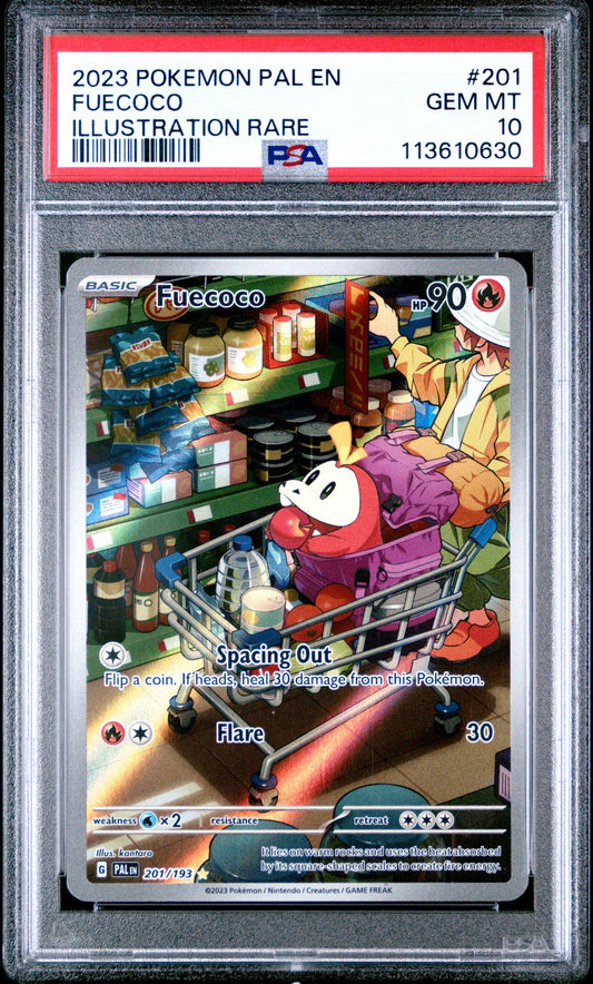 2023 POKEMON PAL EN-PALDEA EVOLVED 201 FUECOCO ILLUSTRATION RARE PSA 10