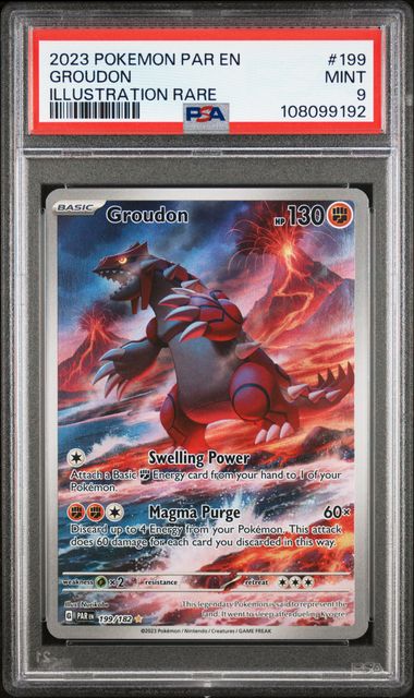 2023 POKEMON PAR EN-PARADOX RIFT #199 GROUDON ILLUSTRATION RARE PSA 9