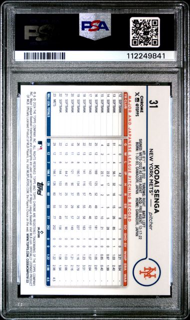 2024 TOPPS CHROME LOGOFRACTOR EDITION #31 KODAI SENGA GREEN REFRACTOR PSA 10