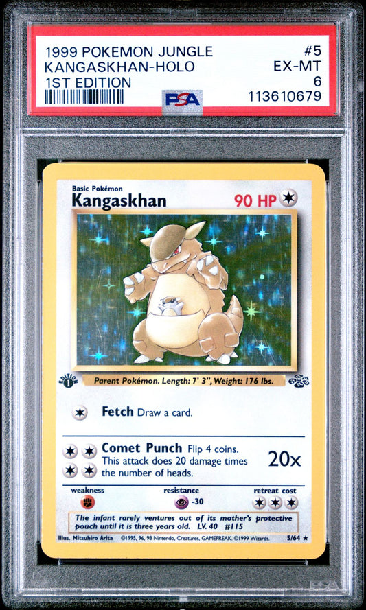 1999 POKEMON JUNGLE 5 KANGASKHAN-HOLO 1ST EDITION PSA 6