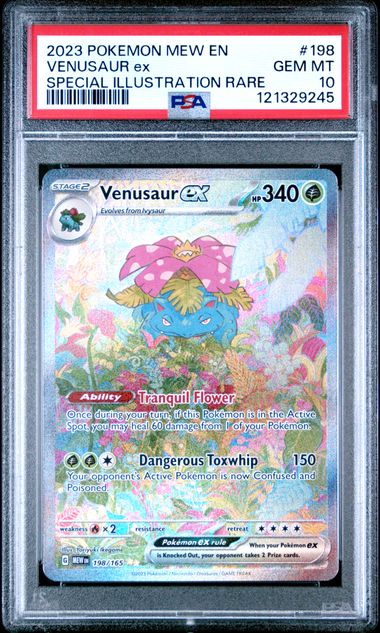 2023 POKEMON MEW EN-151 #198 VENUSAUR ex SPECIAL ILLUSTRATION RARE PSA 10