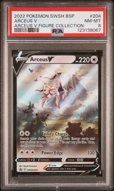 2022 POKEMON SWSH BLACK STAR PROMO #204 ARCEUS V ARCEUS V FIGURE COLLECTION PSA 8
