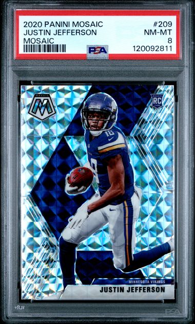 2020 PANINI MOSAIC #209 JUSTIN JEFFERSON MOSAIC PSA 8
