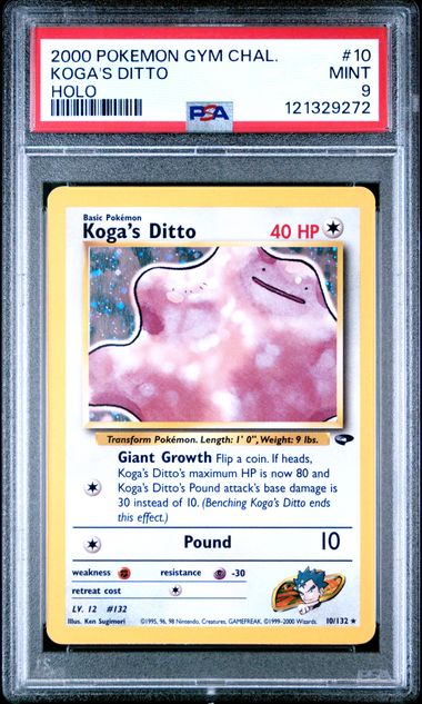 2000 POKEMON GYM CHALLENGE 10 KOGA'S DITTO HOLO PSA 9