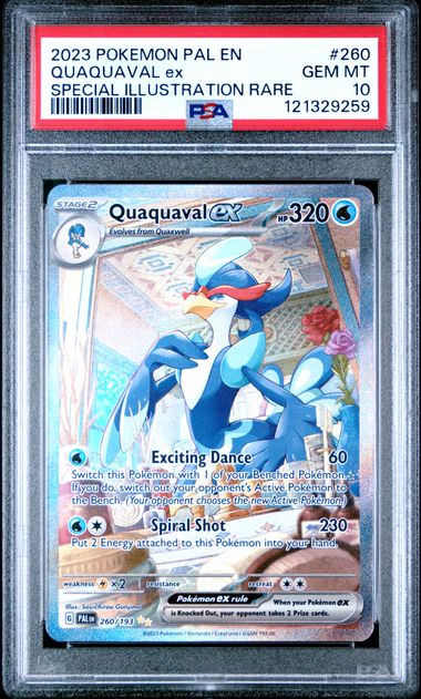 2023 POKEMON PAL EN-PALDEA EVOLVED 260 QUAQUAVAL EX SPECIAL ILLUSTRATION RARE PSA 10