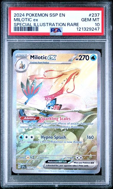 2024 POKEMON SSP EN-SURGING SPARKS 237 MILOTIC EX SPECIAL ILLUSTRATION RARE PSA 10