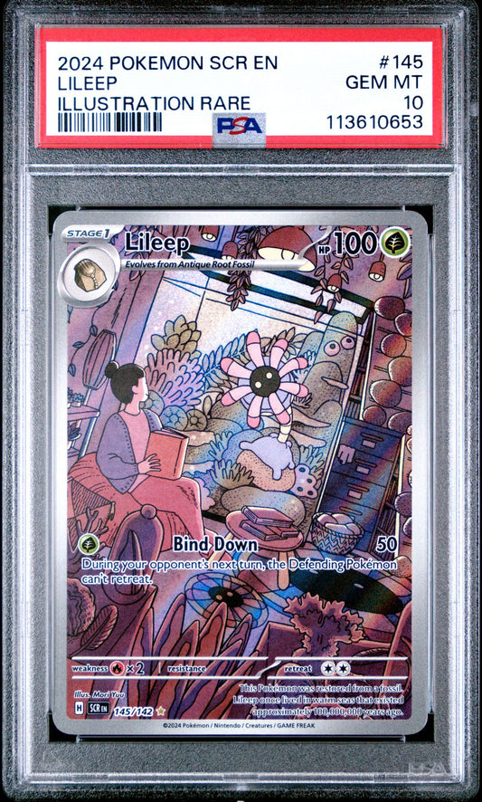 2024 POKEMON SCR EN-STELLAR CROWN 145 LILEEP ILLUSTRATION RARE PSA 10
