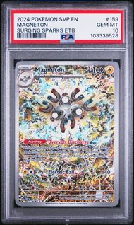 2024 POKEMON SVP EN-SV BLACK STAR PROMO 159 MAGNETON SURGING SPARKS ELITE TRAINER BOX PSA 10