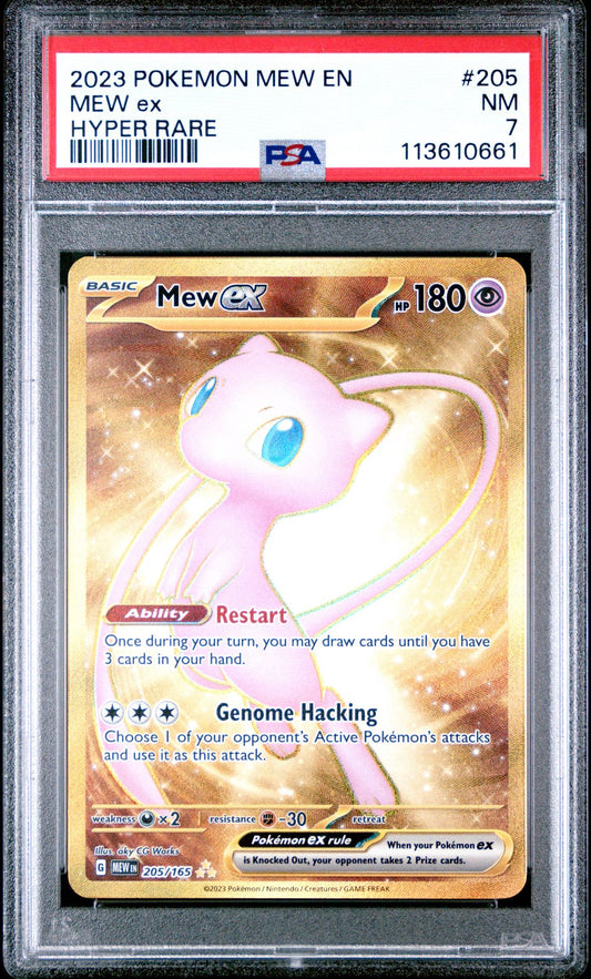 2023 POKEMON MEW EN-151 205 MEW EX HYPER RARE PSA 7