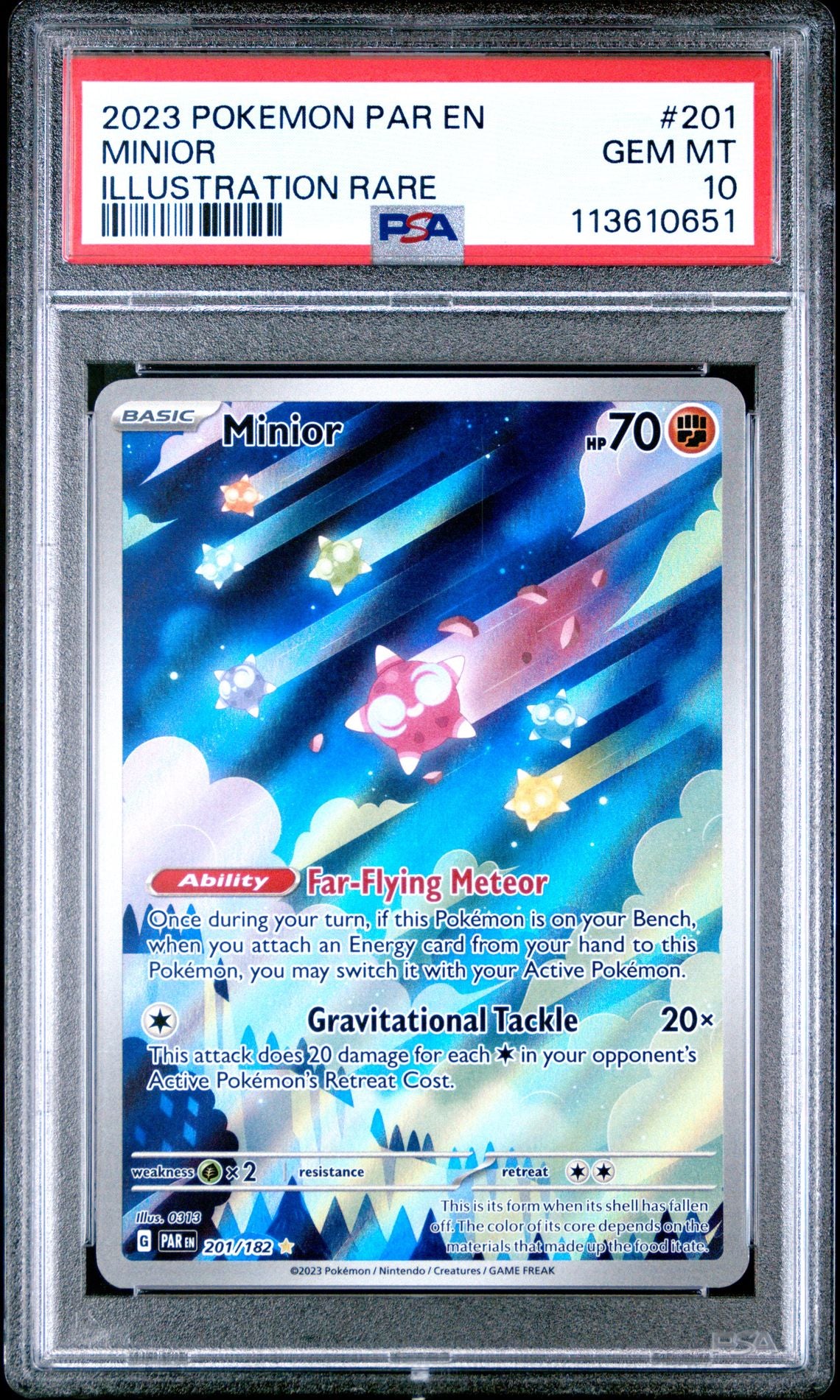 2023 POKEMON PAR EN-PARADOX RIFT 201 MINIOR ILLUSTRATION RARE PSA 10