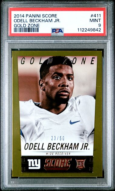 2014 PANINI SCORE #411 ODELL BECKHAM JR. GOLD ZONE PSA 9
