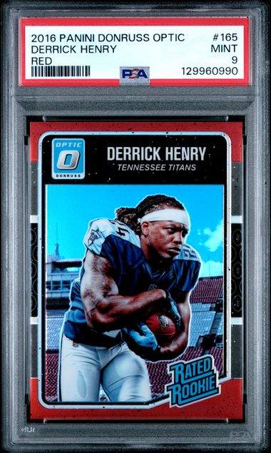 2016 PANINI DONRUSS OPTIC #165 DERRICK HENRY RED PSA 9