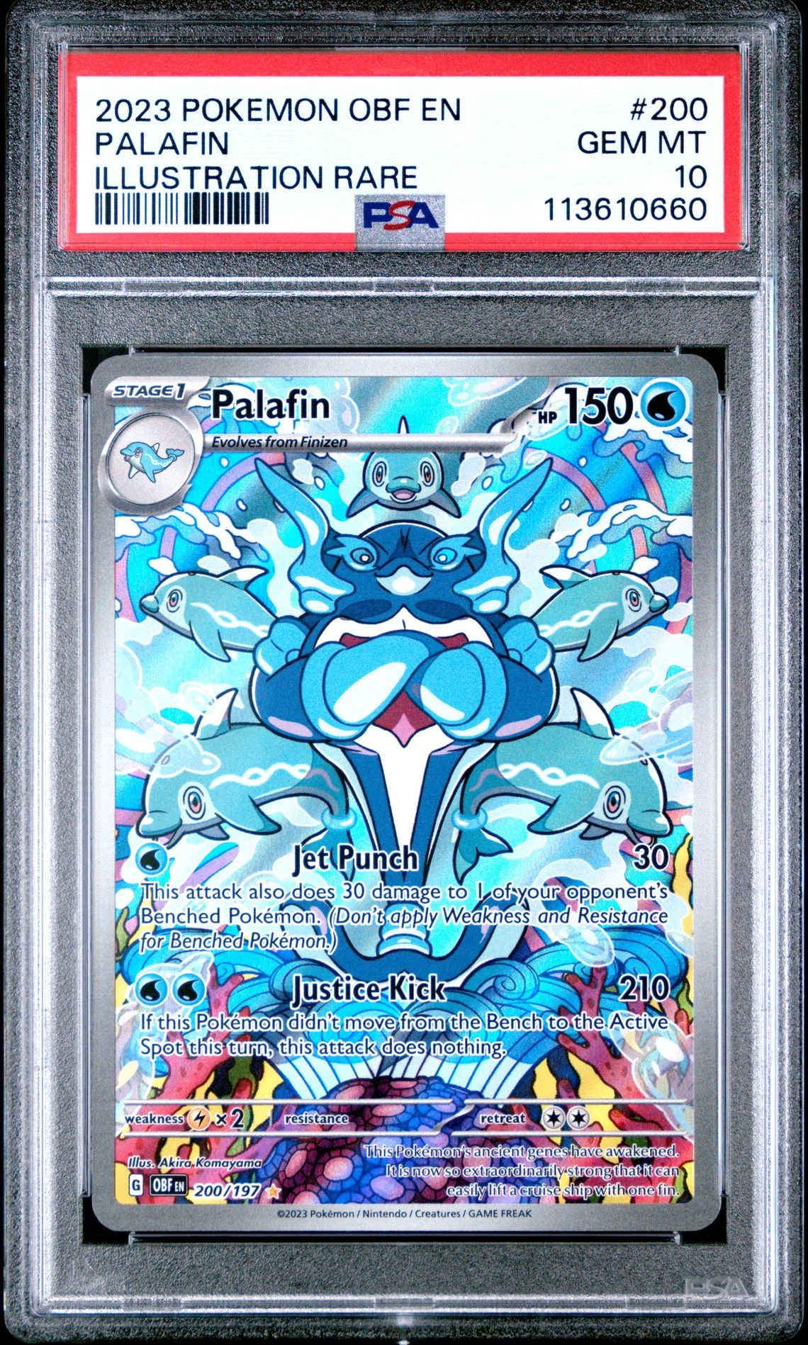 2023 POKEMON OBF EN-OBSIDIAN FLAMES 200 PALAFIN ILLUSTRATION RARE PSA 10