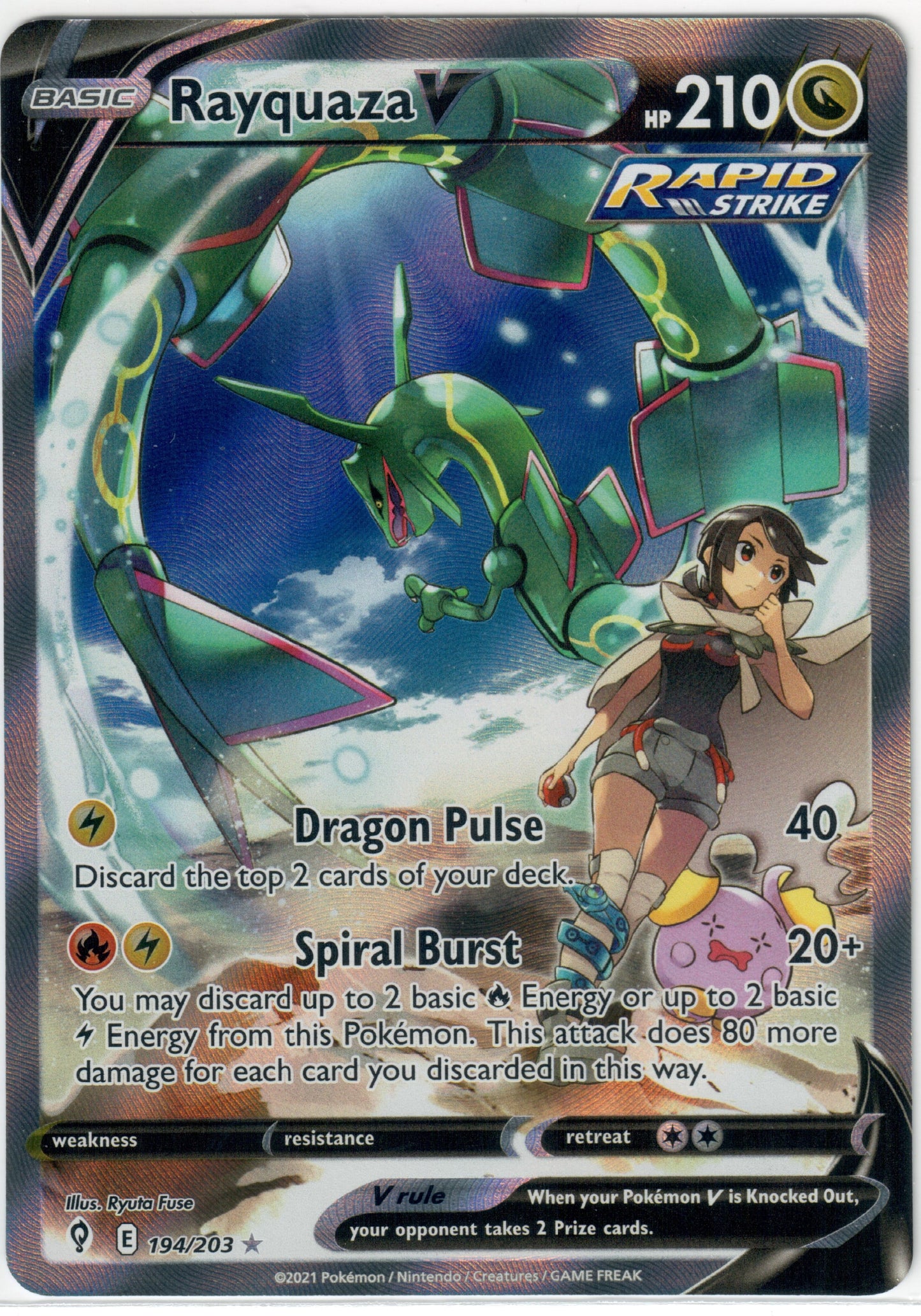 Rayquaza V (Alternate Full Art) - SWSH07: Evolving Skies #194/203