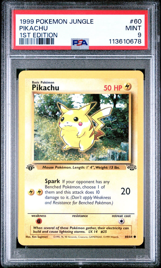 1999 POKEMON JUNGLE 60 PIKACHU 1ST EDITION PSA 9