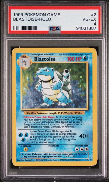 1999 POKEMON GAME #2 BLASTOISE-HOLO PSA 4