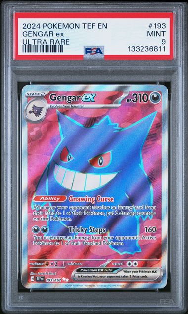 2024 POKEMON TEF EN-TEMPORAL FORCES #193 GENGAR ex ULTRA RARE PSA 9