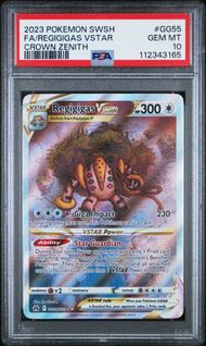 2023 POKEMON SWORD AND SHIELD CROWN ZENITH GG55 FULL ART/REGIGIGAS VSTAR PSA 10