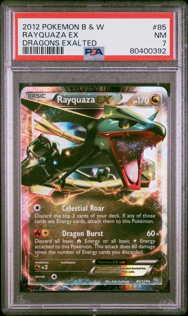 2012 POKEMON BLACK & WHITE DRAGONS EXALTED #85 RAYQUAZA EX DRAGONS EXALTED PSA 7