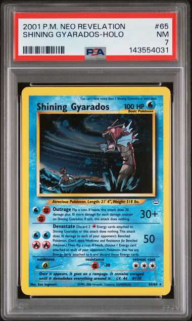 2001 POKEMON NEO REVELATION #65 SHINING GYARADOS-HOLO PSA 7