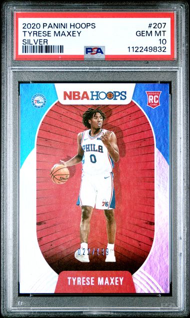 2020 PANINI HOOPS #207 TYRESE MAXEY SILVER PSA 10