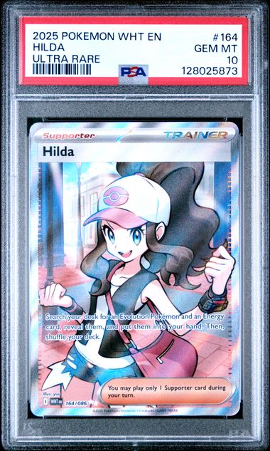2025 POKEMON WHT EN-WHITE FLARE #164 HILDA ULTRA RARE PSA 10
