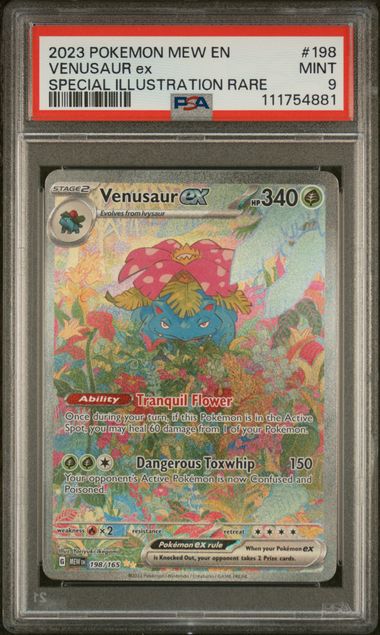 2023 POKEMON MEW EN-151 #198 VENUSAUR ex SPECIAL ILLUSTRATION RARE PSA 9