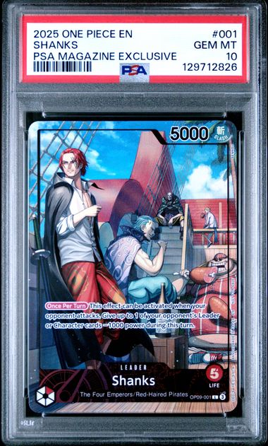 2025 ONE PIECE PROMOS #001 SHANKS PSA MAGAZINE EXCLUSIVE PSA 10