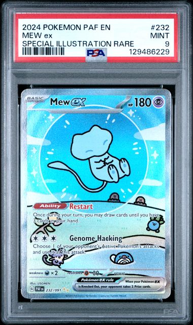 2024 POKEMON PAF EN-PALDEAN FATES #232 MEW ex SPECIAL ILLUSTRATION RARE PSA 9