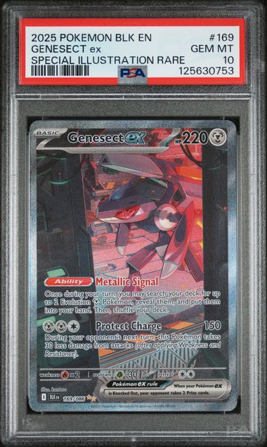 2025 POKEMON BLK EN-BLACK BOLT #169 GENESECT ex SPECIAL ILLUSTRATION RARE PSA 10