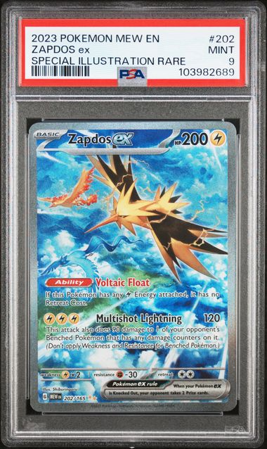 2023 POKEMON MEW EN-151 #202 ZAPDOS ex SPECIAL ILLUSTRATION RARE PSA 9