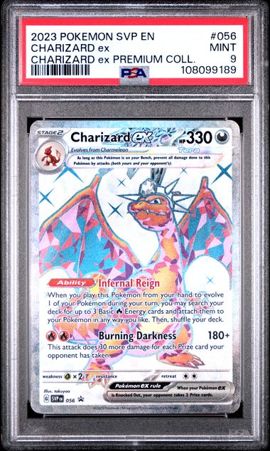 2023 POKEMON SVP EN-SV BLACK STAR PROMO #056 CHARIZARD ex CHARIZARD ex PREMIUM COLL. PSA 9