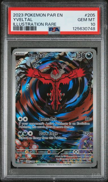 2023 POKEMON PAR EN-PARADOX RIFT #205 YVELTAL ILLUSTRATION RARE PSA 10